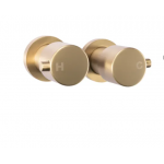 Nor-WT07.04 Round Brushed Gold 1/4 Turn Shower Or Bath Taps